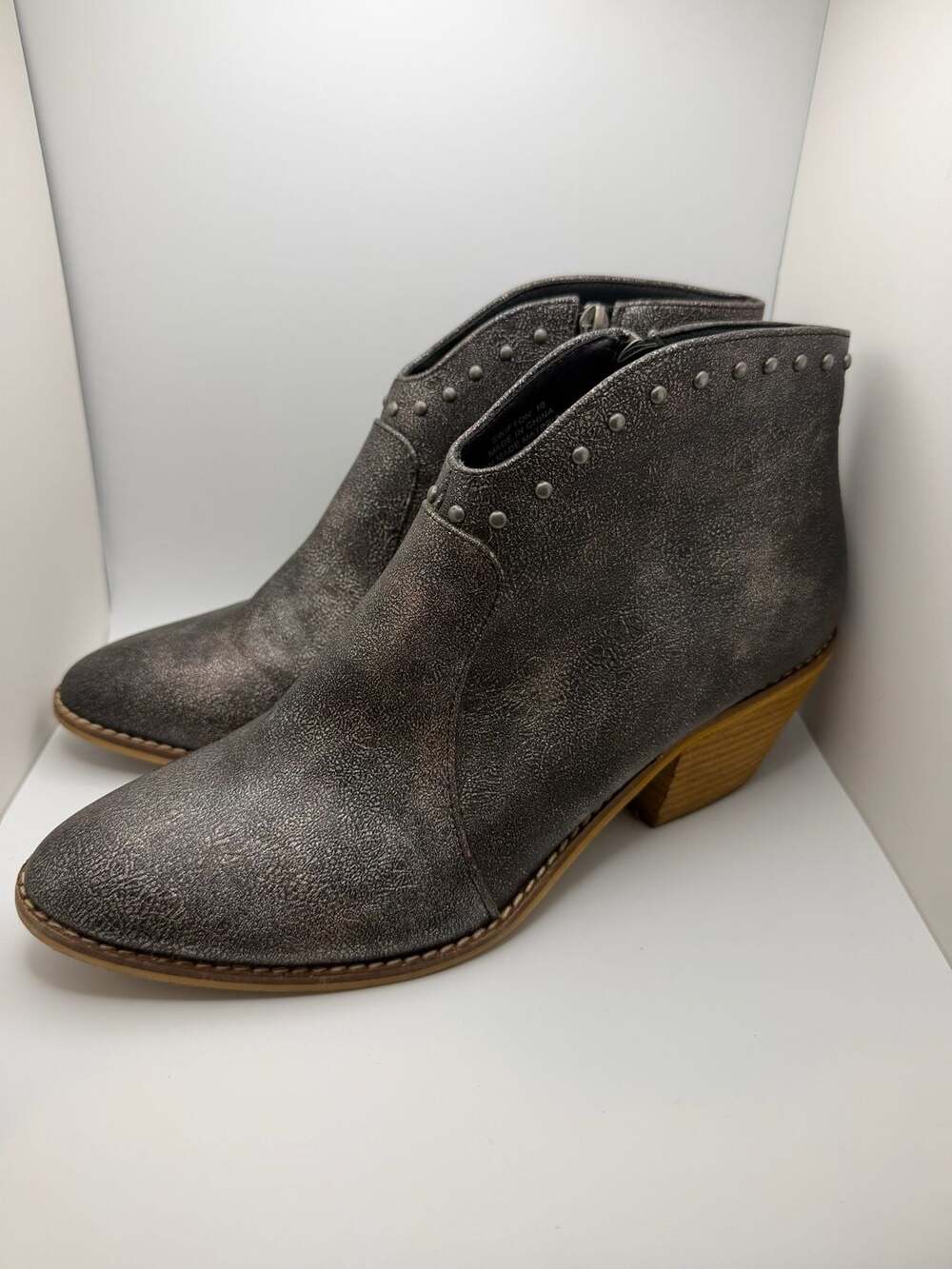 Boutique by Corkys Swifton Gunmetal Distressed Studded Ankle Booties - Picture 4 of 7